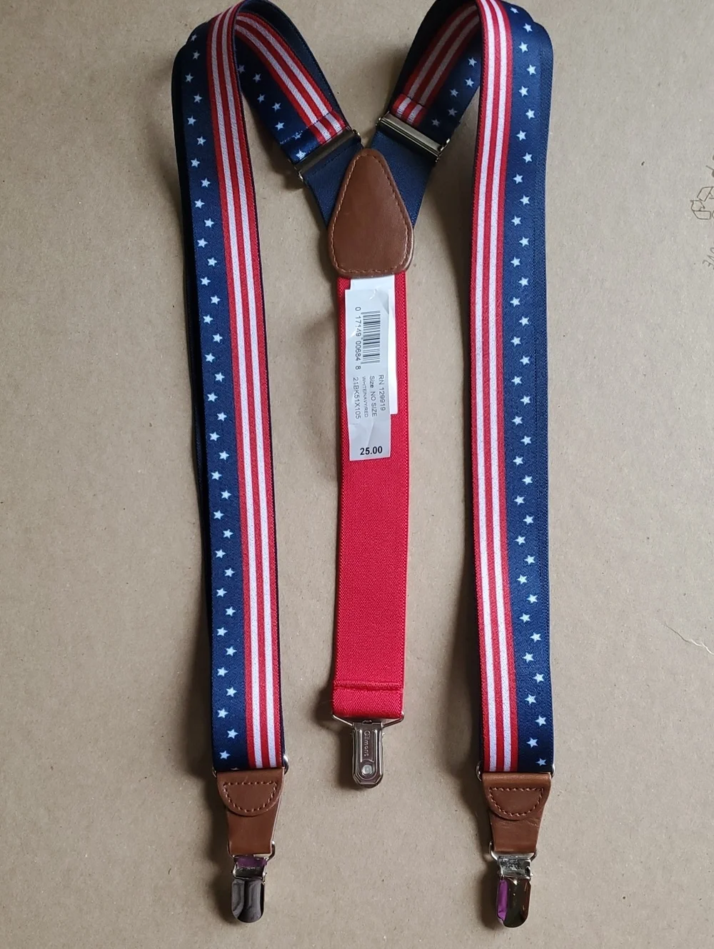 Patriotic Red, White & Blue Men's Suspenders - Picture 1 of 5